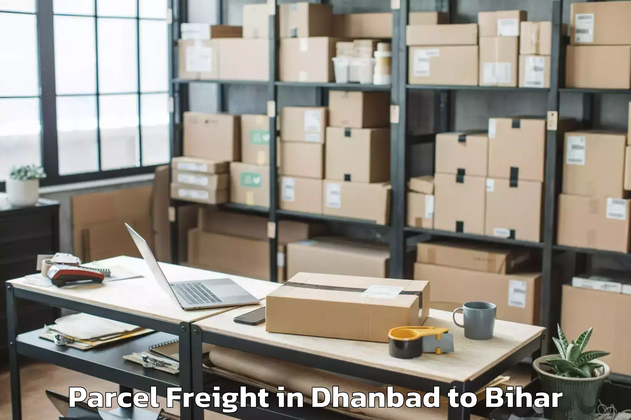 Easy Dhanbad to Mohiuddinagar Parcel Freight Booking